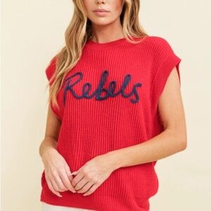 (NWT) Ole Miss “Rebels” Sleeveless Gameday Sweater (so soft!) — Size: S